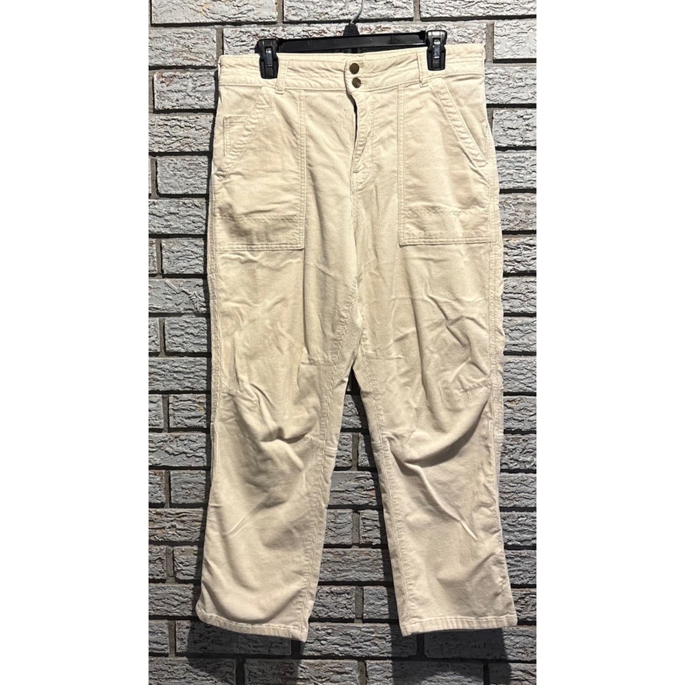 Pilcro and the Letterpress Cream Corduroy Utility Pants Women 31 Off White